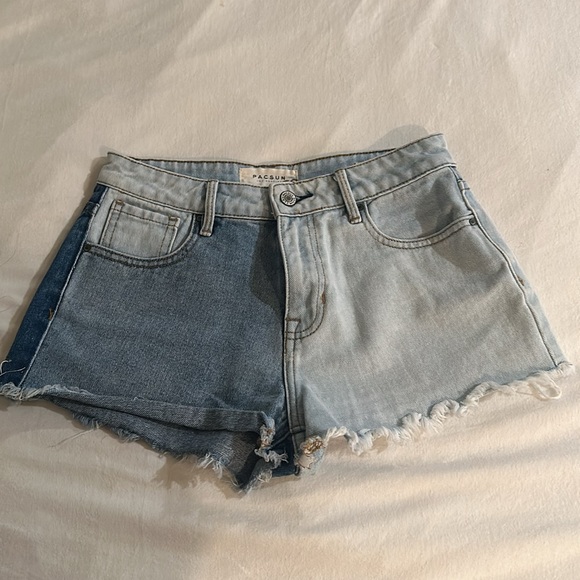 Pacsun High Rise Two Tone Jean Short - Picture 3 of 4